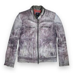 Harley-Davidson Black Label Washed Lambskin Moto Jacket Gray Men’s M